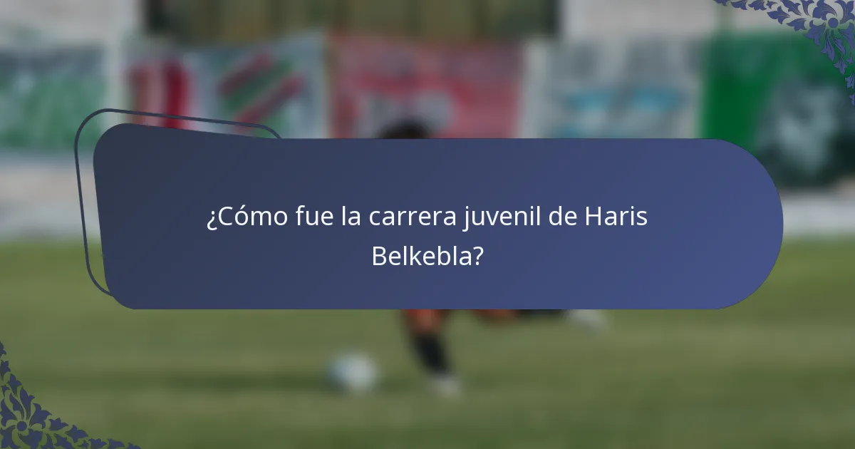 ¿Cómo fue la carrera juvenil de Haris Belkebla?