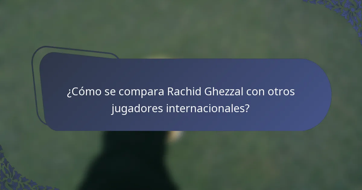 ¿Cómo se compara Rachid Ghezzal con otros jugadores internacionales?