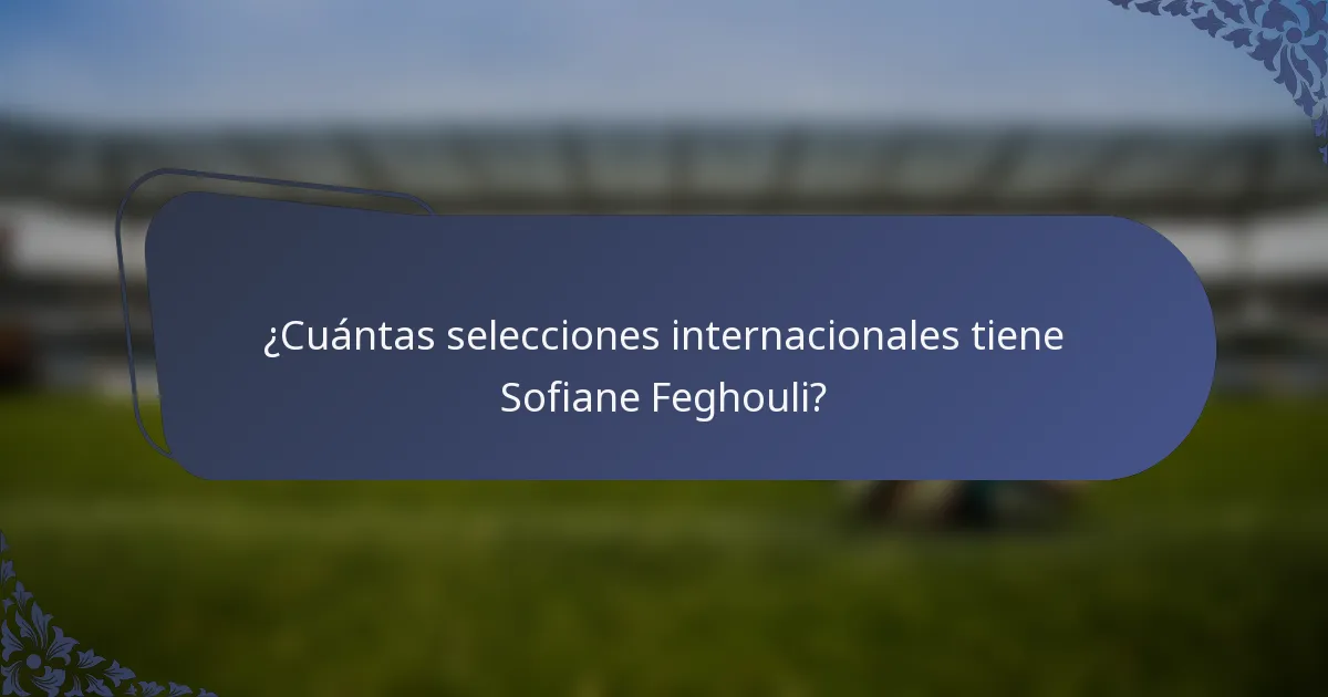 ¿Cuántas selecciones internacionales tiene Sofiane Feghouli?